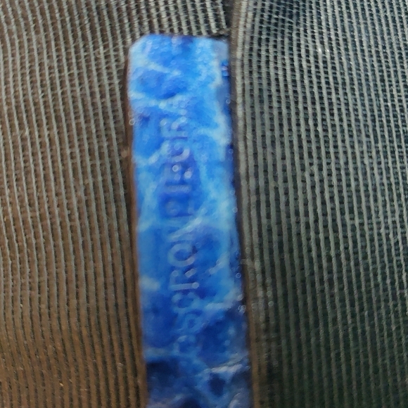 BURBERRY Pebbled Blue Grain Leather Small Harrogate Crossbody Bag - Picture 12 of 14